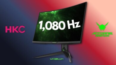 مانیتور گیمینگ hkc با رفرش ریت 1080|1080Hz refresh rate|